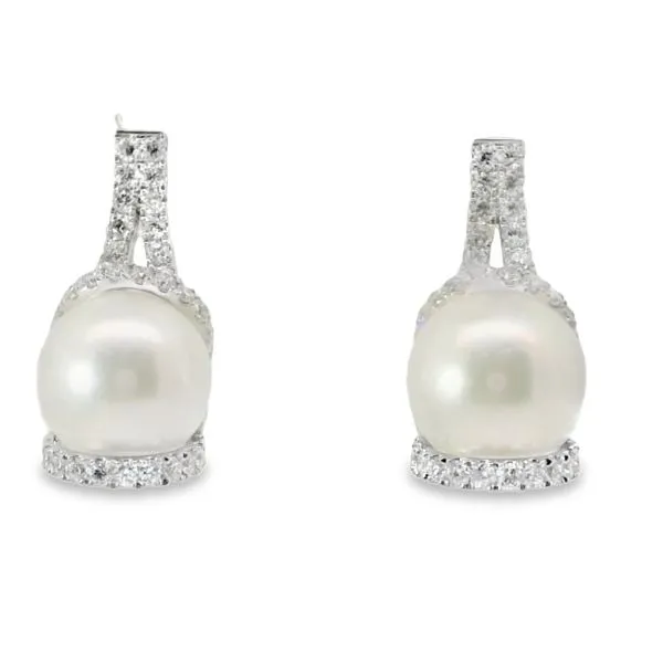 PEARL  AND DIAMONDS DROP PEARL EARRINGS Van Adams Jewelers Snellville, GA