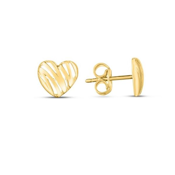 14K Yellow Gold Scribble Heart Studs Van Adams Jewelers Snellville, GA