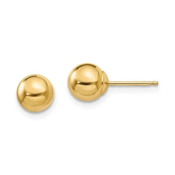 14K Yellow Gold Polished 7 mm Post Earring Van Adams Jewelers Snellville, GA
