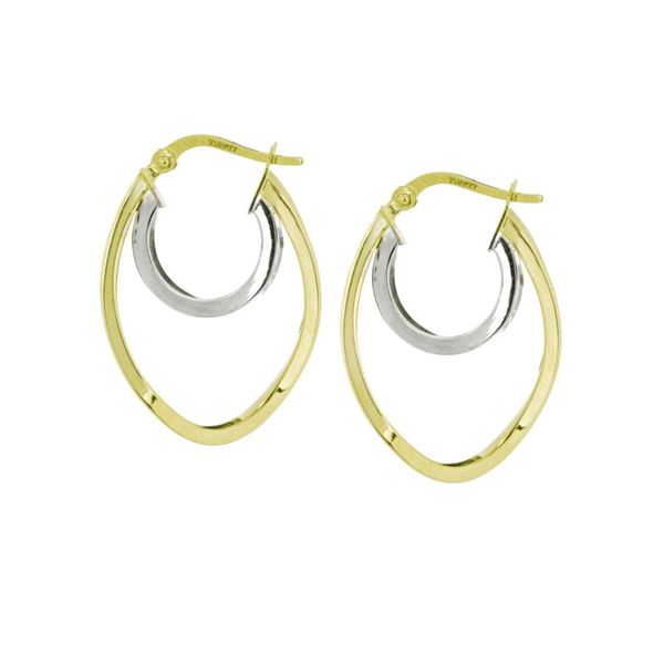 14K Two-Toned Hoop Earrings Van Adams Jewelers Snellville, GA