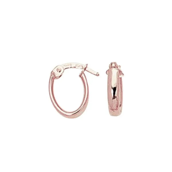 14K Rose Gold Oval Hoop Earrings Van Adams Jewelers Snellville, GA