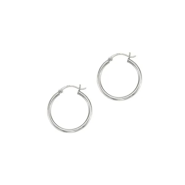 14K White Gold Hoop Earrings Van Adams Jewelers Snellville, GA