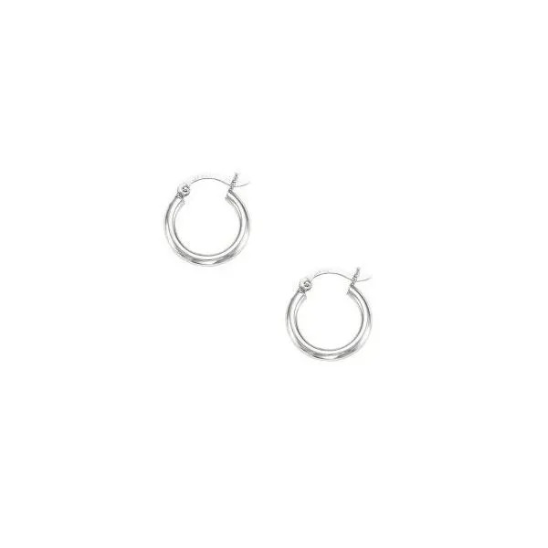 14K White Gold Small Hoop Earrings Van Adams Jewelers Snellville, GA