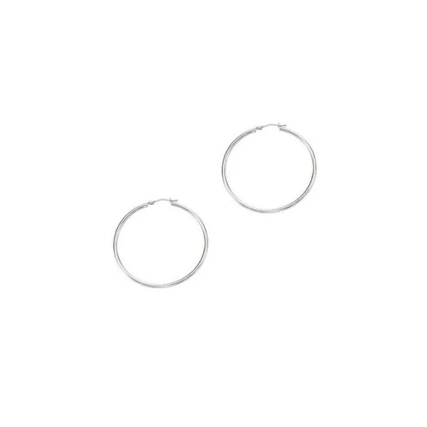 14K White Gold Large Hoops Van Adams Jewelers Snellville, GA