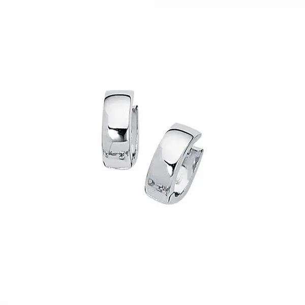 14K White Gold Huggie Earrings Van Adams Jewelers Snellville, GA