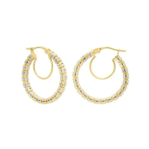 14K Gold Iced Round Hoops Van Adams Jewelers Snellville, GA