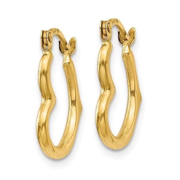 14K Heart Shaped Hollow Hoop Earrings Image 2 Van Adams Jewelers Snellville, GA