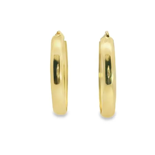 14K Yellow Gold Oval Hoop Earrings Image 3 Van Adams Jewelers Snellville, GA
