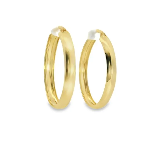 14K Yellow Gold Oval Hoop Earrings Van Adams Jewelers Snellville, GA