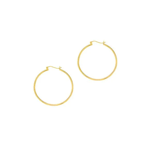 14K Yellow Gold Large Hoop Earrings Van Adams Jewelers Snellville, GA