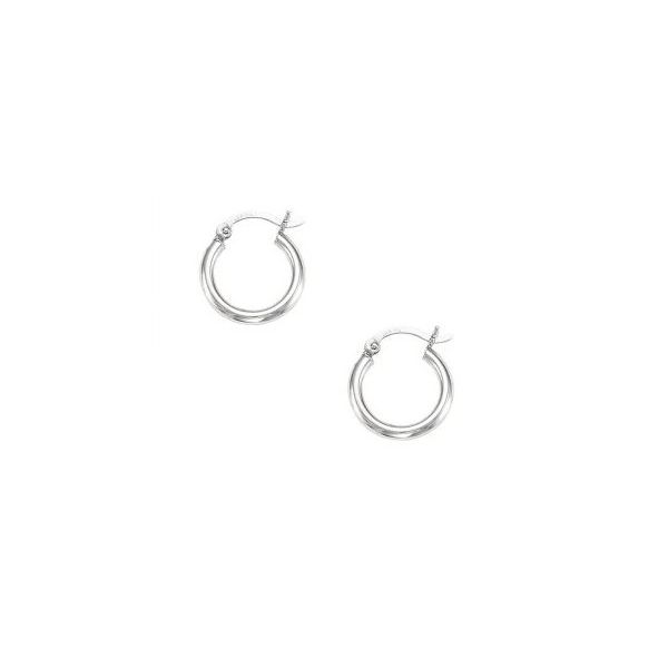 14K White Gold Small Hoop Earrings Van Adams Jewelers Snellville, GA