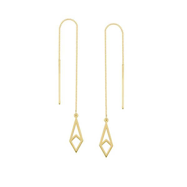 14K Yellow Gold Threader Earrings Van Adams Jewelers Snellville, GA
