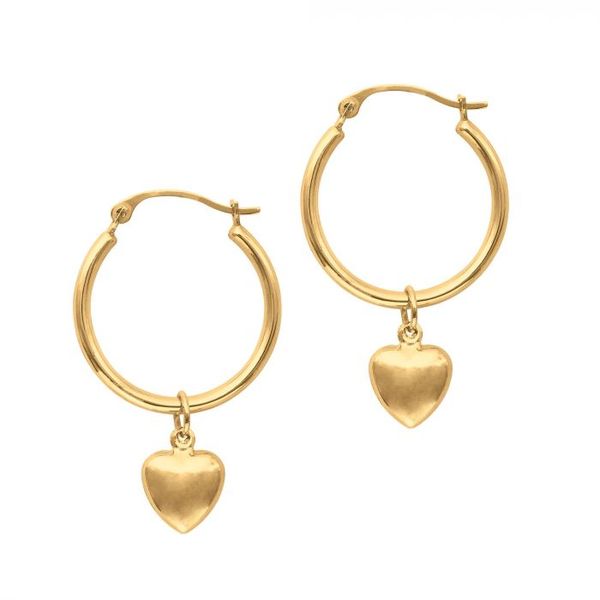 14K Gold Dangle Heart Drop Earring Van Adams Jewelers Snellville, GA