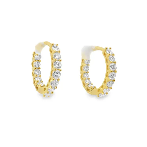 1 CT In/Out Lab Grown Diamond Hoop Earrings Image 2 Van Adams Jewelers Snellville, GA