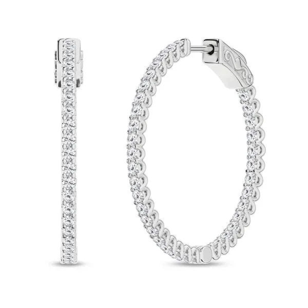1 CT Lab Grown Diamond In/Out Hoop Earrings Van Adams Jewelers Snellville, GA