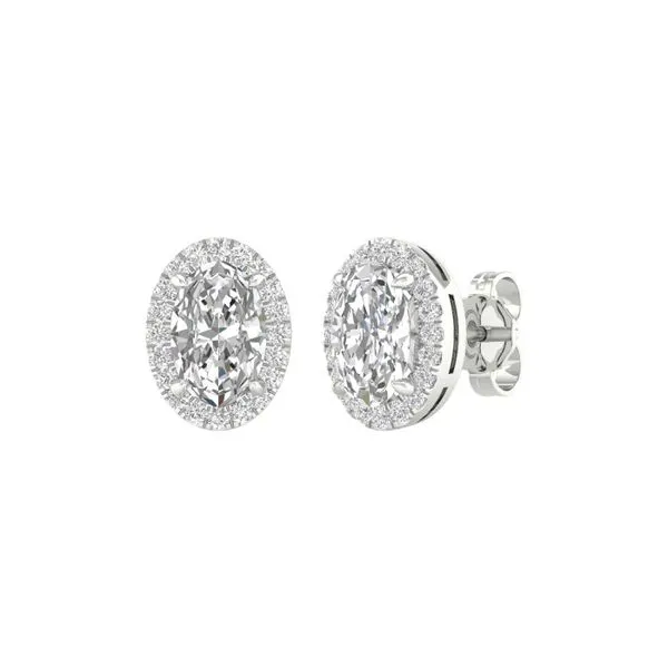 2.25 CT Lab Grown Diamond Oval Halo Earrings Van Adams Jewelers Snellville, GA