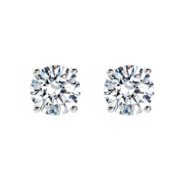 White 14 Karat Lab Grown Diamonds Stud Earrings Van Adams Jewelers Snellville, GA