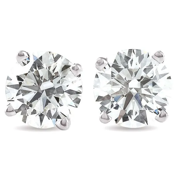 White 14 Karat Lab Grown Diamond Stud Earrings Van Adams Jewelers Snellville, GA