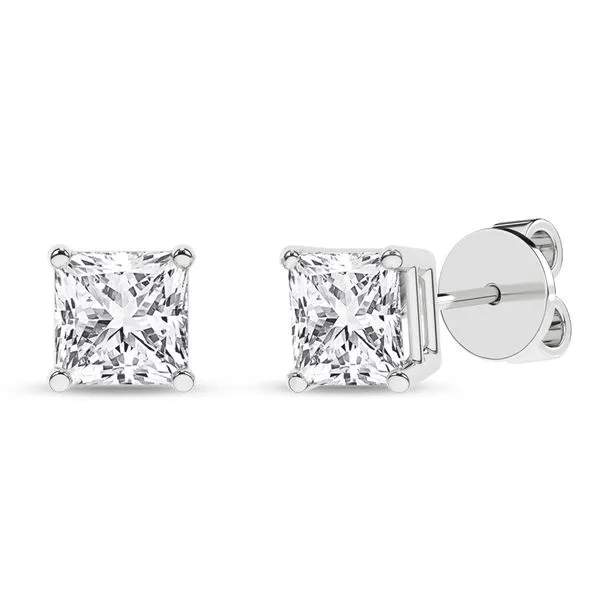 1 1/2 CT Princess Cut Lab Grown Diamond Earrings Van Adams Jewelers Snellville, GA