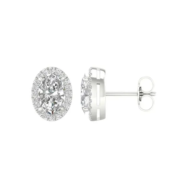 Oval Halo Stud Earrings Image 2 Van Adams Jewelers Snellville, GA