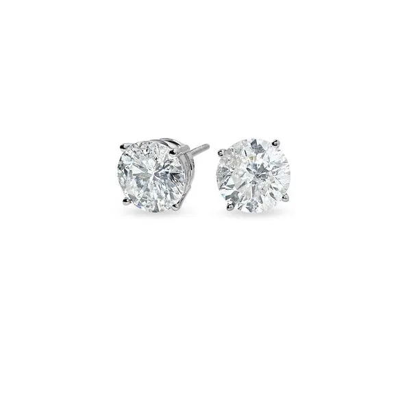 WHITE 14 KARAT STUD LAB GROWN EARRINGS Van Adams Jewelers Snellville, GA