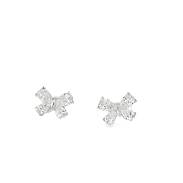 WHITE 14 KARAT BUTTERFLY  STUD EARRINGS Image 3 Van Adams Jewelers Snellville, GA