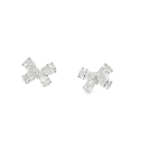 WHITE 14 KARAT BUTTERFLY  STUD EARRINGS Van Adams Jewelers Snellville, GA