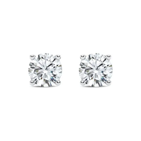 WHITE 14 KARAT STUD LAB GROWN EARRINGS Van Adams Jewelers Snellville, GA