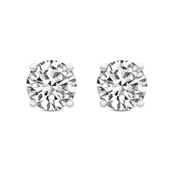 WHITE 14 KARAT STUD LAB GROWN EARRINGS Van Adams Jewelers Snellville, GA