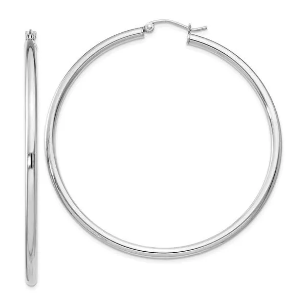 2.5 inch silver hot sale hoop earrings