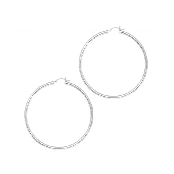 Silver 3x60mm Hoop Earring Van Adams Jewelers Snellville, GA