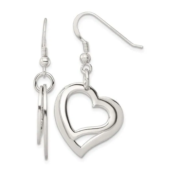 Sterling Silver Open Heart Earrings Van Adams Jewelers Snellville, GA