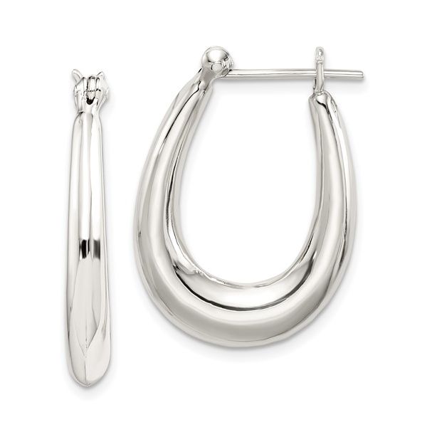 Sterling Silver Tapered Oval Hoop Earrings Van Adams Jewelers Snellville, GA
