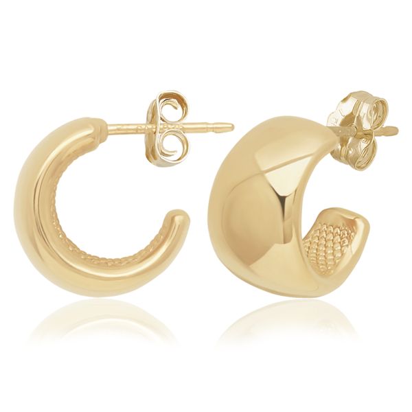 STERLING SILVER 22KT GOLD FINISH SMALL HOOP EARRINGS Van Adams Jewelers Snellville, GA