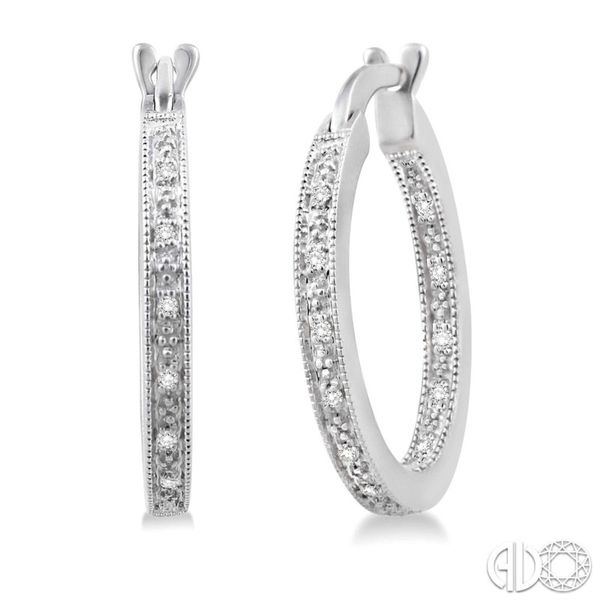 Silver Hoop Diamond Earrings Van Adams Jewelers Snellville, GA