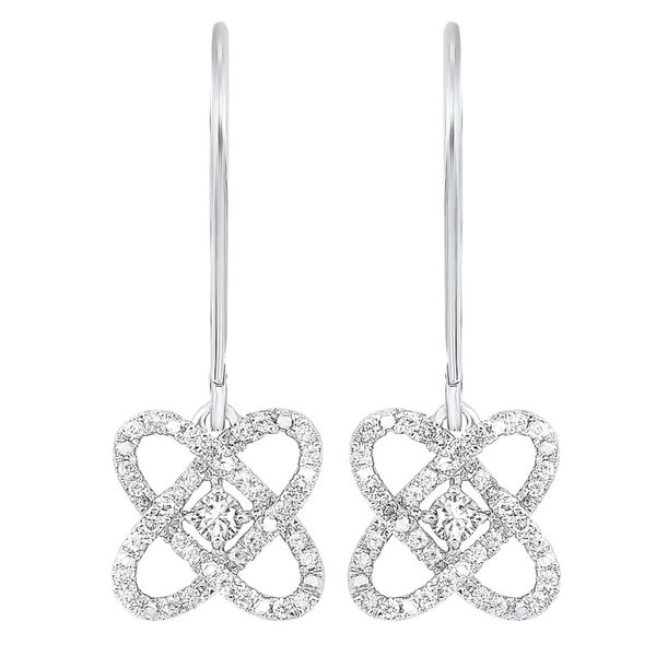 Silver and Diamond Drop Earrings Van Adams Jewelers Snellville, GA