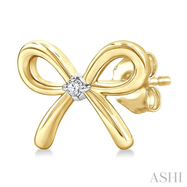 Gold Vermeil Bow Diamond Fashion Earrings Image 2 Van Adams Jewelers Snellville, GA