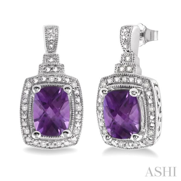 Silver Gemstone & Diamond Earrings Van Adams Jewelers Snellville, GA
