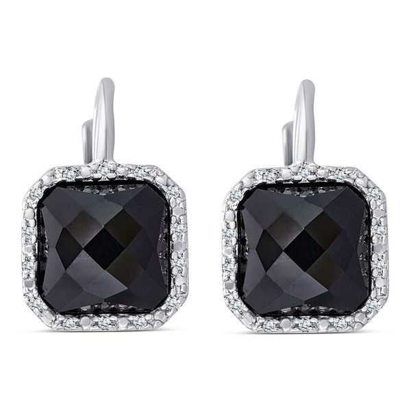 Sterling Silver Onyx and Diamond Earrings Van Adams Jewelers Snellville, GA