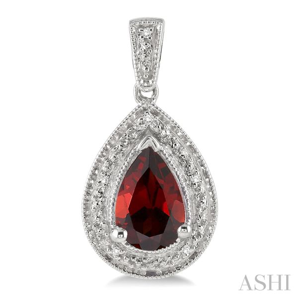 Silver Pear Shape Gemstone & Diamond Earrings Image 2 Van Adams Jewelers Snellville, GA