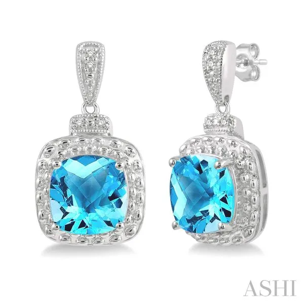 Silver Gemstone & Diamond Earrings Van Adams Jewelers Snellville, GA