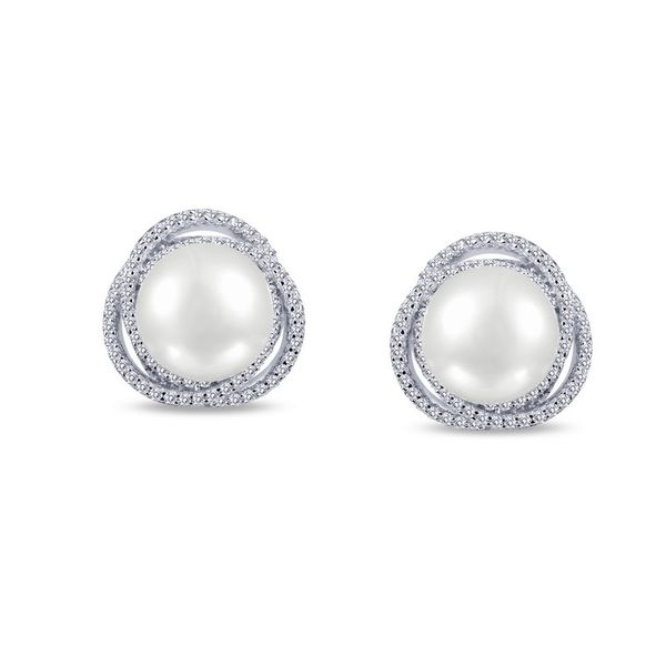 Lafonn Sterling Silver Pearl Earrings Van Adams Jewelers Snellville, GA