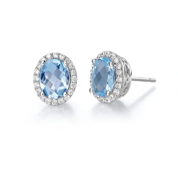 Lafonn Sterling Silver Blue Topaz Earrings Van Adams Jewelers Snellville, GA