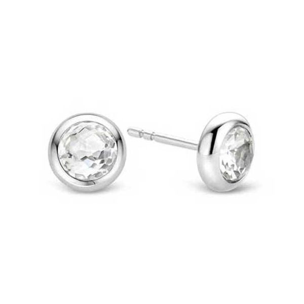 Ti Sento Sterling Silver White Crystal Earrings Van Adams Jewelers Snellville, GA