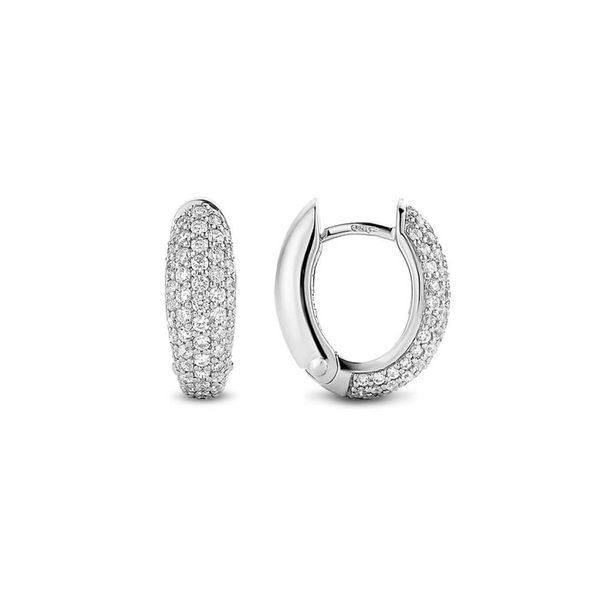 Ti Sento Milano Sterling Silver Cubic Zirconia Earrings Image 2 Van Adams Jewelers Snellville, GA