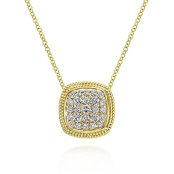 Gabriel & Co. 14K Yellow Gold Diamond Pendant Van Adams Jewelers Snellville, GA