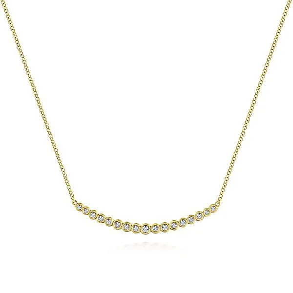 Gabriel & Co. 14K Yellow Gold Diamond Necklace Van Adams Jewelers Snellville, GA