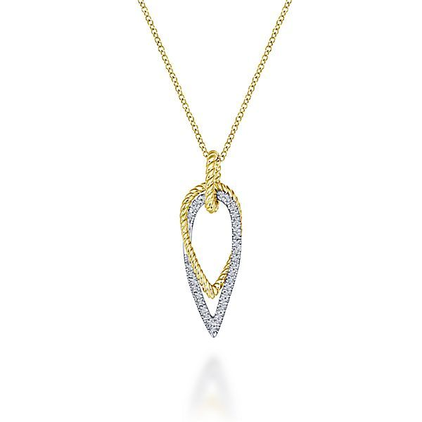 Gabriel & Co. 14K Two-Toned Gold Diamond Pendant Van Adams Jewelers Snellville, GA