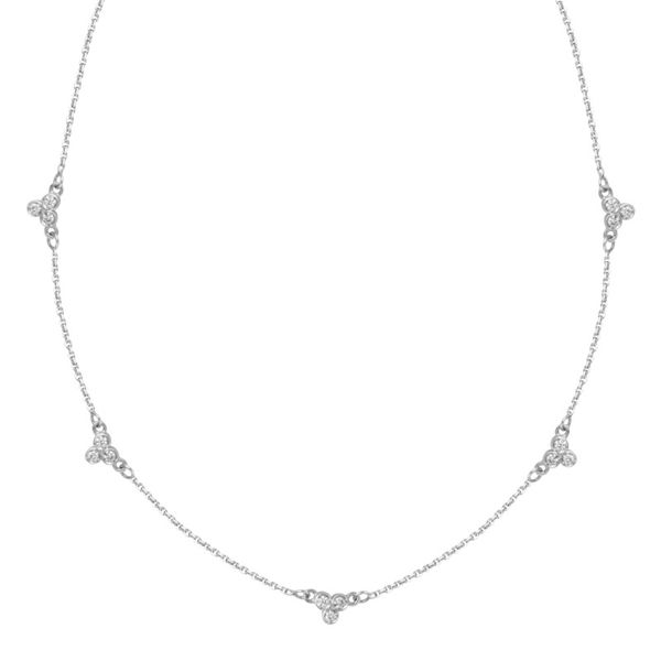 14K White Gold Diamond Station Necklace Van Adams Jewelers Snellville, GA