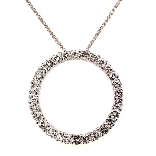 14k White Gold Diamond Circle Pendant Van Adams Jewelers Snellville, GA